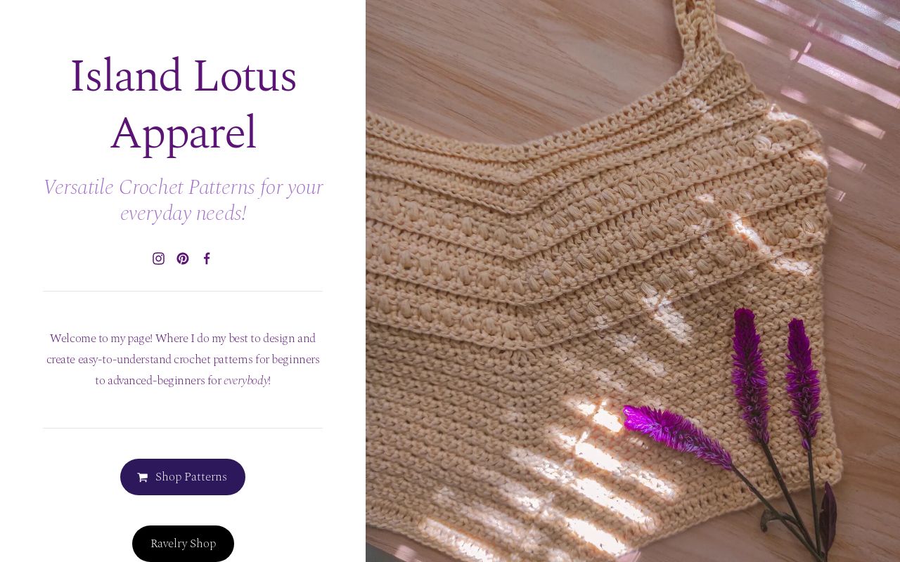 The island Lotus Apparel page