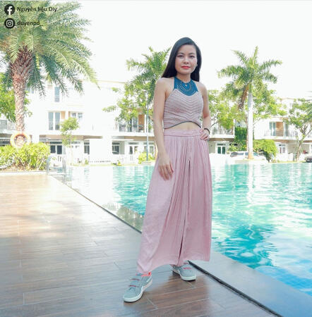 Wearing Crochet Halter Top Amari Halter Top Crochet Pattern